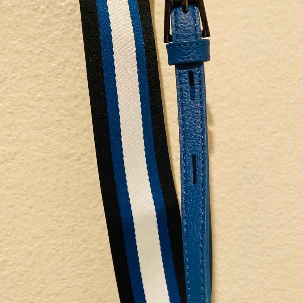 Botkier Blue Crossbody Bag with Striped Strap - Picture 6 of 10